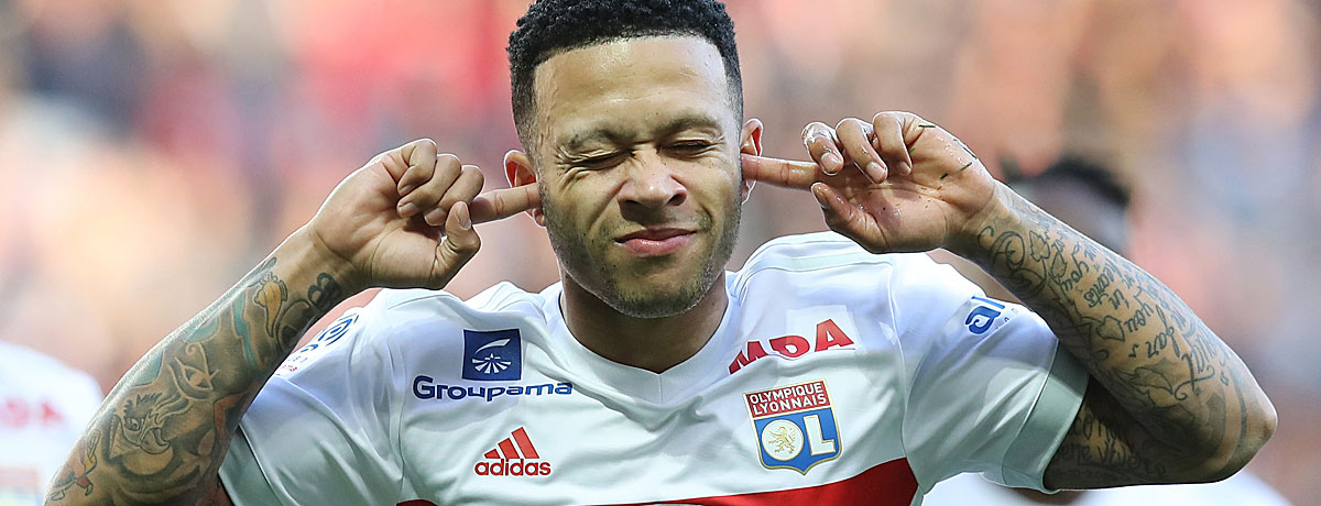 Memphis Depay im Spiel gegen Marseille.