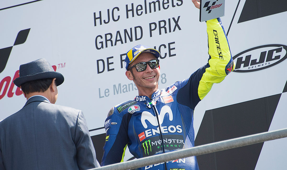 Ist einer von 2 aktuellen Fahrern, die bereits in Frankreich gewinnen konnte - Valentino Rossi